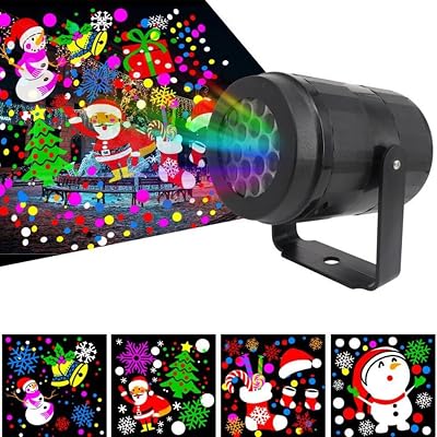 Christmas Projector Lights OutdoorIndoor,Christmas Window Projector,Waterproof Led Holiday Projector Decorative Lighting for Christmas Party Decorations Colorful