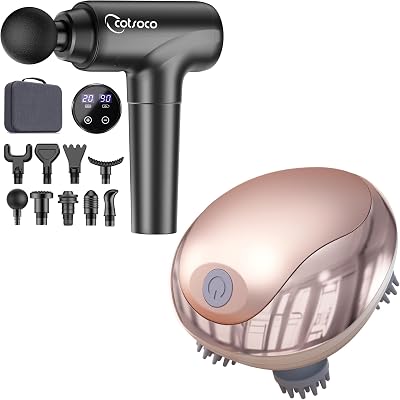 cotsoco Massage Gun & Electric Pet Cat Massager for Hair Growth, Deep Clean and Stress Relax