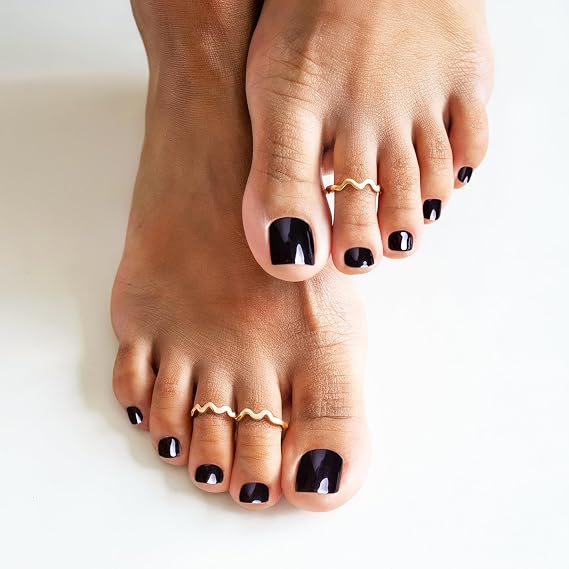 MelodySusie 32Pcs Semi Cured Gel Toe Nail Strips, Works with UV/LED Lamps