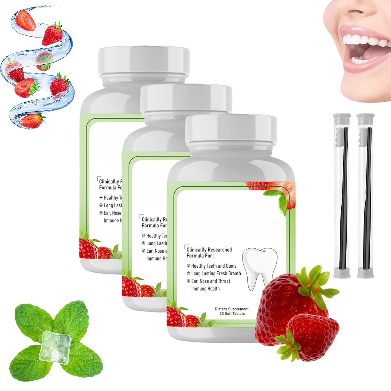 Prodentim-Prodentim Dental Candy Melts,Prodentim Advanced Oral Probiotics,Prodentim for Gums and Teeth,Chewable Dental Probiotic,Fresh Breath,30 Tablets 3 Bottles