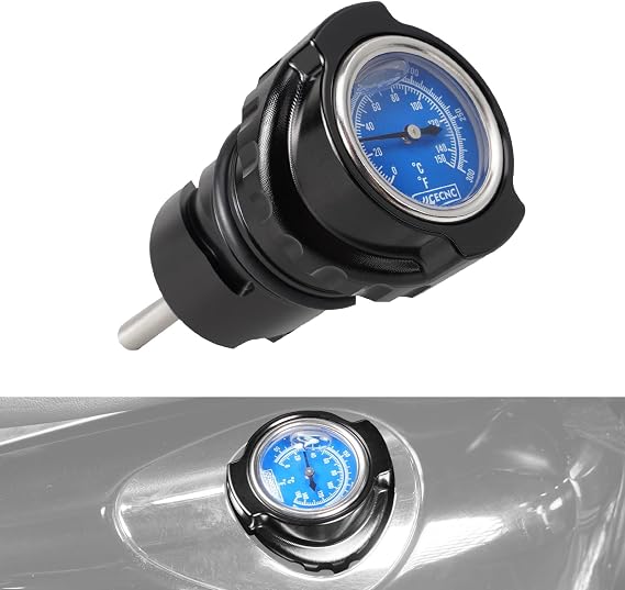 NICECNC Black Oil Dipstick with Thermometer with O-Rings Compatible with Harley Iron 883 XL883N 2009-2022, Seventy-Two XL1200V 2012-2016, Sportster 883 XL883 2004-2008, XR1200X 2011-2012, See Fitment