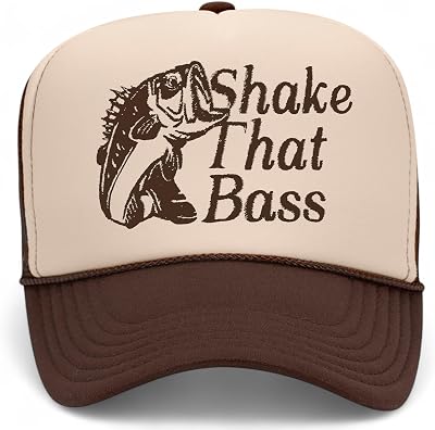 Shake That Bass Trucker Hat | Funny Fish Meme Fishing | Premium Mesh Foam Snapback Hat for Men & Women