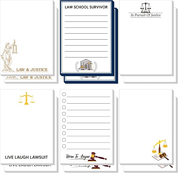 Tinlade 12 Pcs Lawyer Sticky Notes Gift Funny Attorney Notepads 3.9" x 5.5"