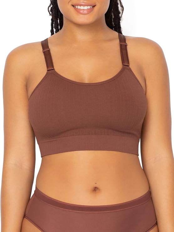 Curvy Couture Women's Smooth Seamless Comfort Wire Free Long Line Bra