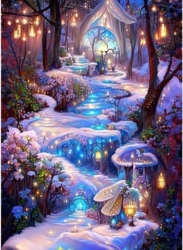 CLYCTIP Diamond Painting Art Kits，5D Diamond Painting Kits for Adults, Tree Painting Pictures Cross Stitch Arts Home Wall Decor 30 × 40cm Gold