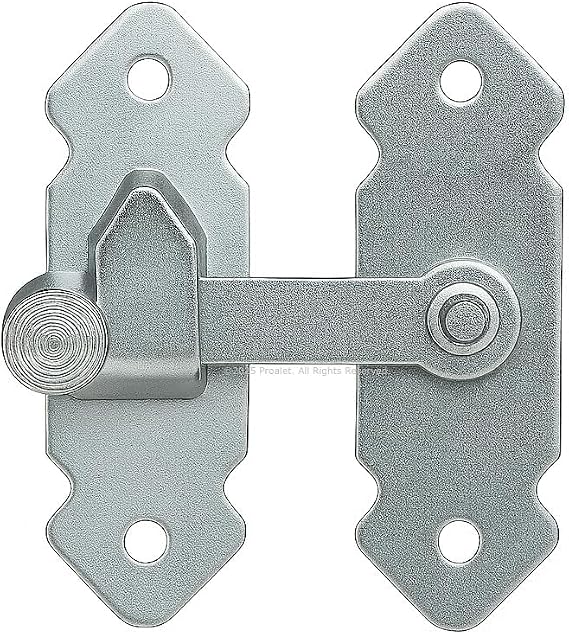 Fransız Kilidi, Metal Mandallı Kapı Kilidi, Sağlam Mekanizma, Bağlantı Aparatı, Kolay Montajlı, Pratik Kilit, Nostaljik Tasarım, Kapı, Mobilya, Dolap ve Pencere Kilidi, 180° (Gri, 2 Adet)