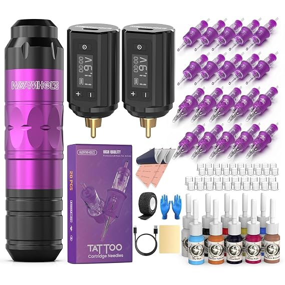 Wormhole Wireless Tattoo Gun Kit Tattoo Kit for Beginners and Artists