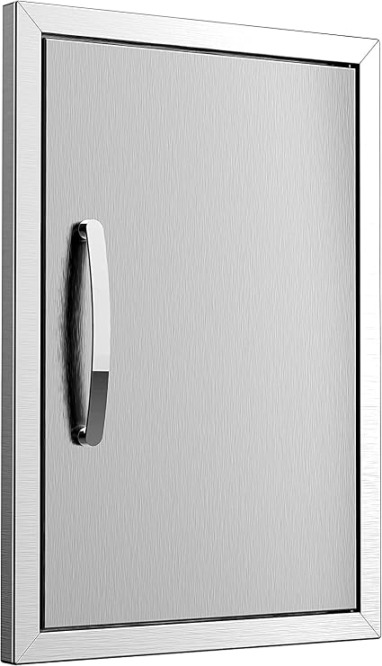Outdoor Kitchen Doors 17W x 24H Inch Single BBQ Access Door, 304 Stainless Steel for Outdoor Kitchen Cabinet Grill Station or BBQ Island