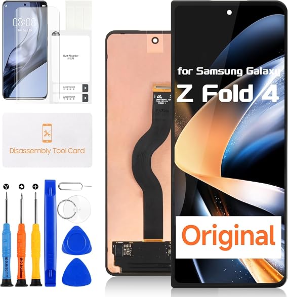 Original Screen Replacement for Samsung Galaxy Z Fold 4 5G Back Cover for Galaxy Z Fold 4 F936U F936Ul F9360 F936W F936B F936B/DS Touch Screen LCD Display Digitizer (6.2" Black Outer Small Front)