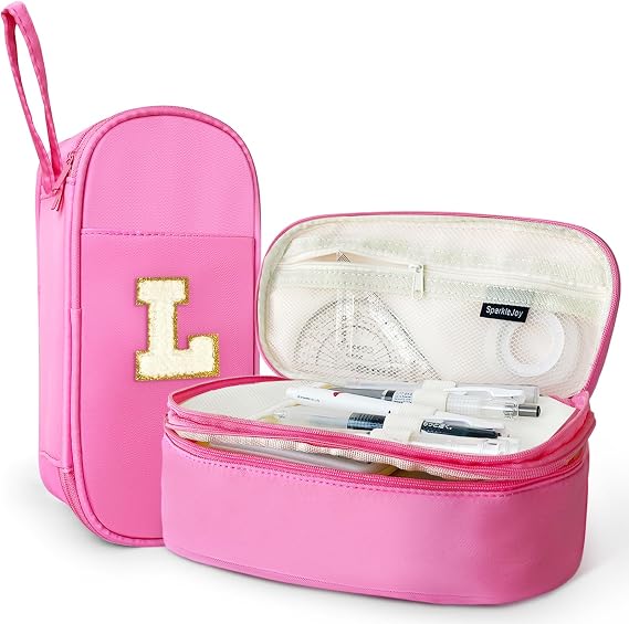 Pencil Case Pink L 2 Compartments Large for Girls Teenagers
