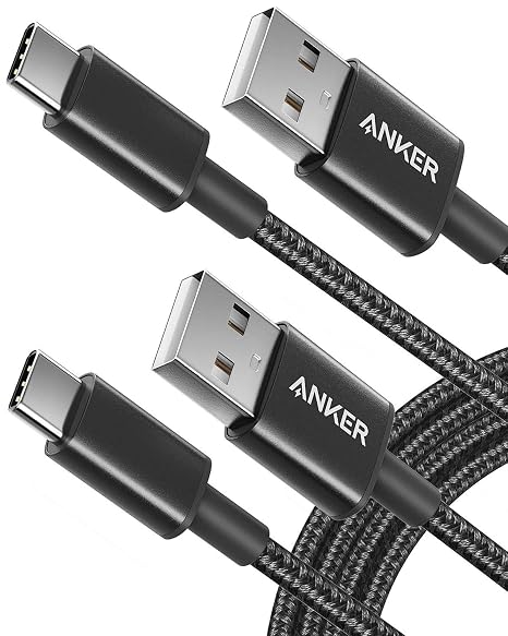 Anker USB A to USB C Cable, USB to USB C Cable (2-Pack, 6 ft, Black)
