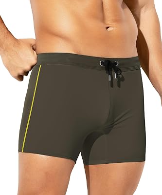 Arjen Kroos Mens Swim Trunks Quick Dry Swim Briefs Color Block Swimwear Bathing Suit with Drawstring