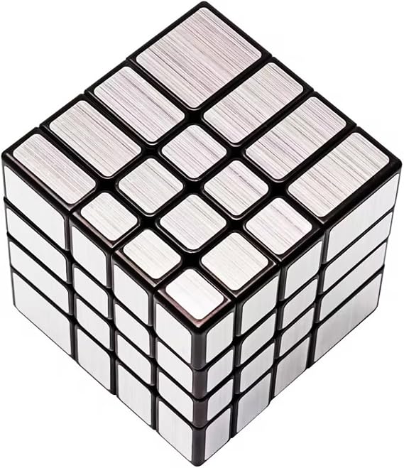 CuberSpeed 4x4 Mirror Cube Silver Sticker Magic Cube Black 4x4x4 Speed Blocks