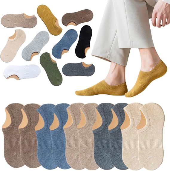 No Show Athletic Cotton Socks 10 Pack Low Cut Invisible Soft Summer Non-Slip Liner Socks for Men Women