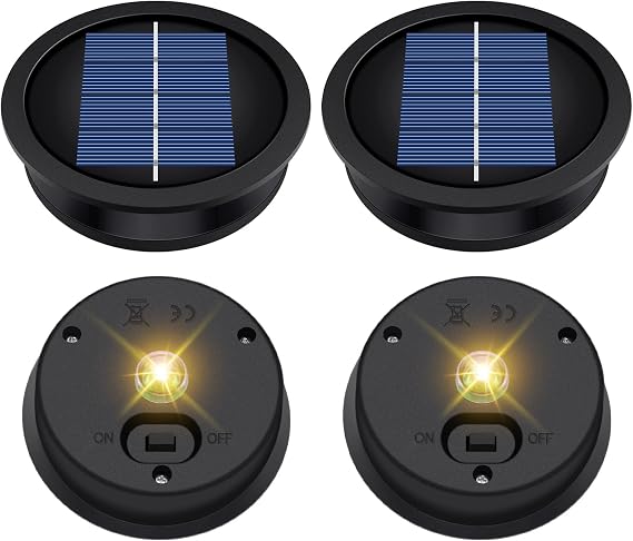 4 Pack Solar Lights Replacement Top, 8.2cm Solar Panel for Outdoor Lantern