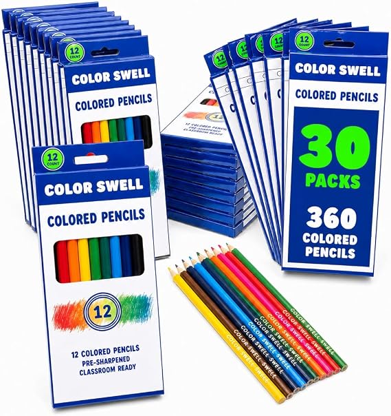 Color Swell Colored Pencils, 30 Pack, 12 per Pack (360 Total)