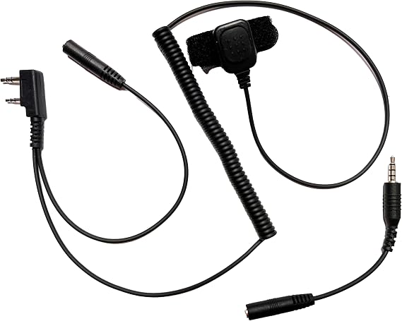 Arrowmax ACD35PTT-K2 Universal 2-Pin K1 to 3.5mm Audio Adapter with One-Touch PTT Compatibility with BTECH Kenwood Radios & 3.5mm Headsets with in-Line Mics