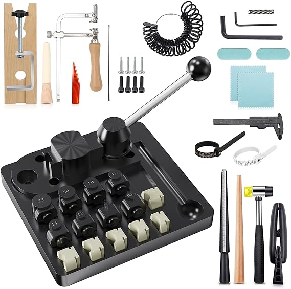 Goyappin Ring Bender Tool Kit, Ring Bending Tool & Spoon Ring Making Kit, Heavy Duty Ring Press & Ring Maker Machine for DIY Jewelry, Beginners & Professionals