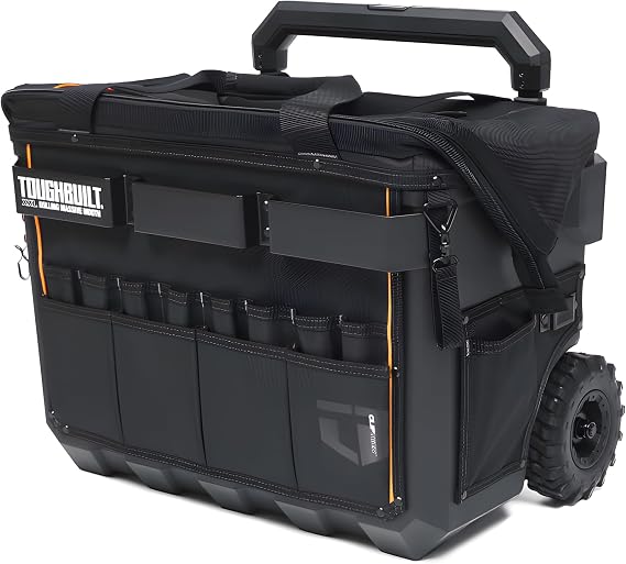 ToughBuilt XXL Rolling Massive Mouth Tool Bag with Hard Body and Waterproof Base - Heavy-Duty Tools and Supplies Mobile Storage Organizer with Rugged Off-Road Wheels, ClipTech Compatibility