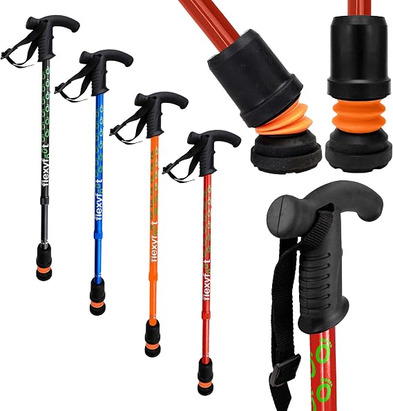Flexyfoot Shock Absorbing Derby Handled Walking Stick