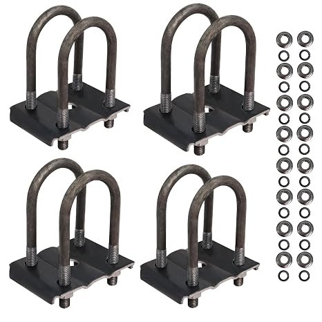 Trailer U Bolt Kit, 5-1/2" Trailer Axle U Bolts for 3500 lbs 2-3/8" Round Axle, 1/2 Diameter, 2" Thread Pitch by MCCKLE (2 Pack)
