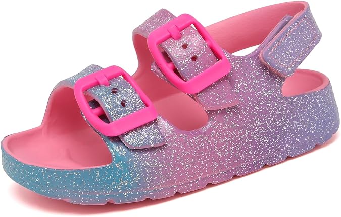 INMINPIN Toddler Boys Girls Buckle Sandals Comfort Open Toe Sandal with Adjustable Back Strap