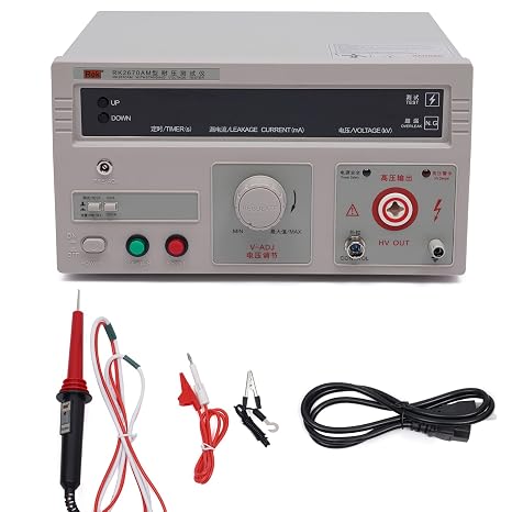 Hi-Pot Tester, RK2670AM Withstand Voltage Tester 110V 5KV AC Voltage Power HiPot Insulation, LED Digital Withstand Hi-Pot Tester AC, Voltage Current Hi-Pot Insulation Resistance Testing Tool