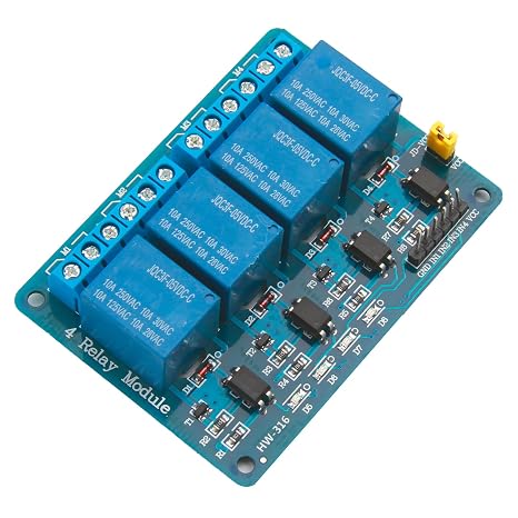 Relay Module 4 Channel Dc 5v Relay Shield Module Control Board with Optocoupler for Raspberry Pi Arduino UNO R3 MEGA Project 1280 DSP ARM PIC AVR STM32 TTL Logic High or Low Level Trigger Expansion