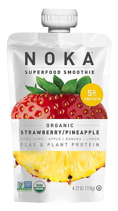 NOKA Organic Strawberry Pineapple Superfood Smoothie, 4.22 OZ