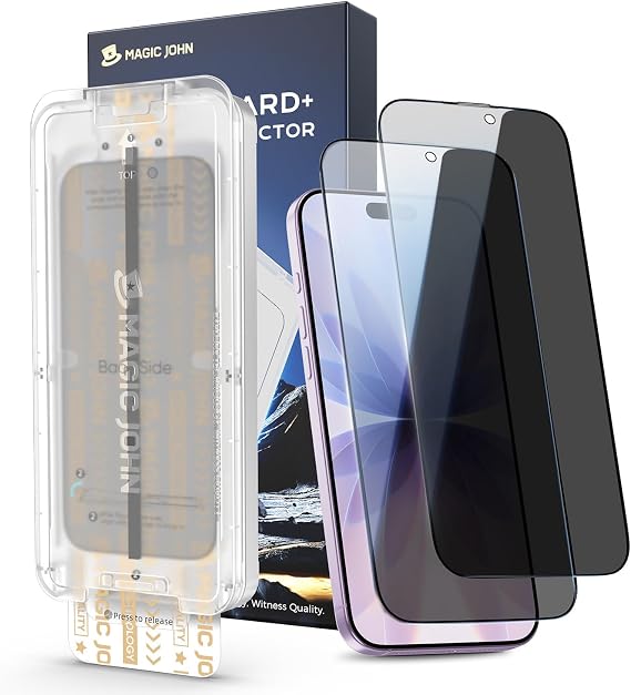 MAGIC JOHN 3rd Gen Privacy for iPhone 17 Screen Protector, 25Anti-Spy