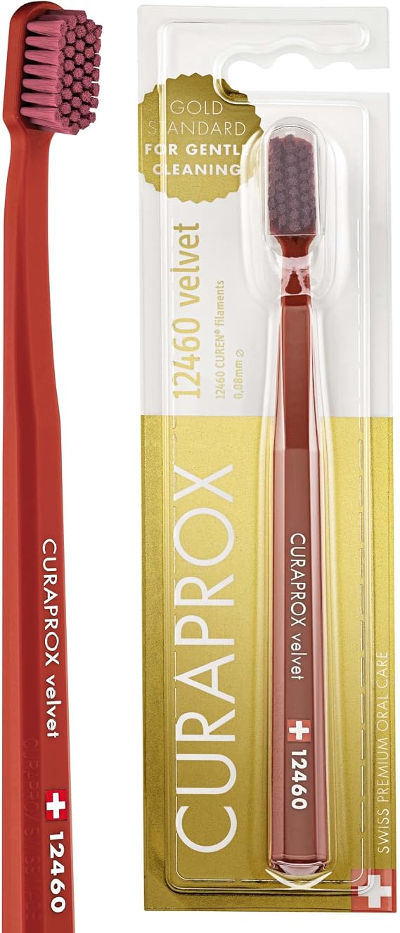 Curaprox CS 12460 Velvet Toothbrush, Copper/Red, Single Pack, Swiss Made