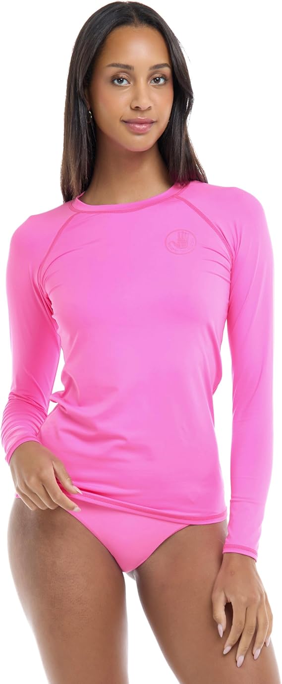Body Glove Women's Smoothies Sleek Solid Long Sleeve Rashguard with UPF 50