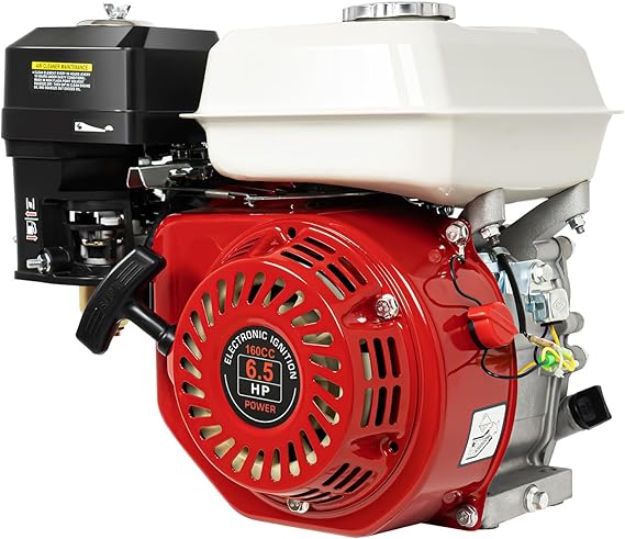 PERFERATE 200CC Gas Engine 6.5HP 4 Stroke GX160 Replacement Engines, 20mm Diameter Horizontal Shaft, Pull-Start Petrol Engine with OHV, Single Cylinder, Air Cooled for Go-Karts (6.5HP 200CC)