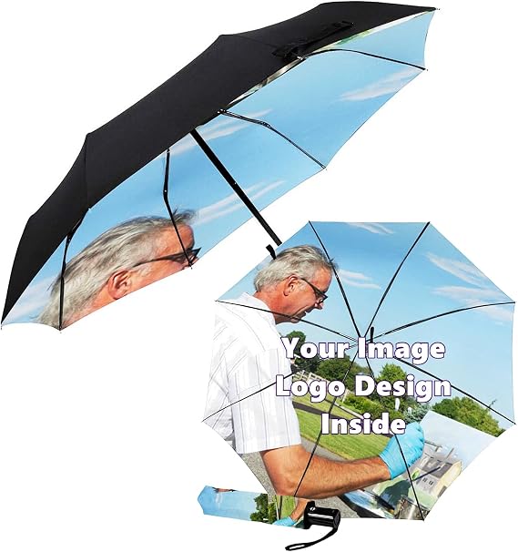 Custom Automatic Foldable Umbrella with Photo or Logo Design