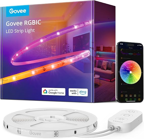 Govee 16.4ft RGBIC LED Strip Lights, Work with Alexa and Google Assistant
