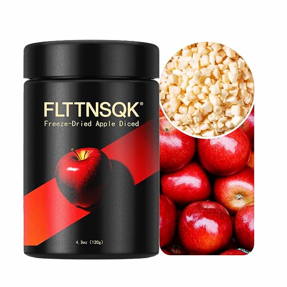 Freeze-Dried Apple Diced, 120g/4.3oz Fruit Snacks with 1 Ingredients