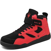 FZUU Men's Fashion High Top Leather Street Sneakers Sports Casual Shoes