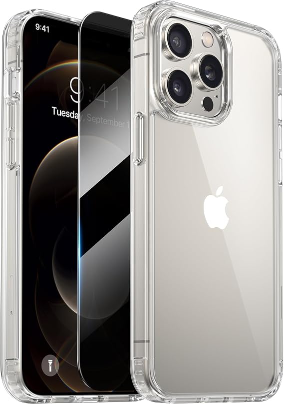 Diaclara Designed for iPhone 12 Pro Max Case, [with Privacy Screen Protector] [Anti Spy] [Military Grade Drop Protection] Heavy Duty Full-Body Shockproof Phone Case, Clear