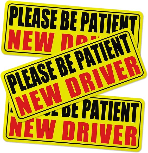 3PCS New Driver Magnet for Car, Please Be Patient New Driver Stickers Magnetic Safety Warning Magnetic Reflective Reusable Signs
