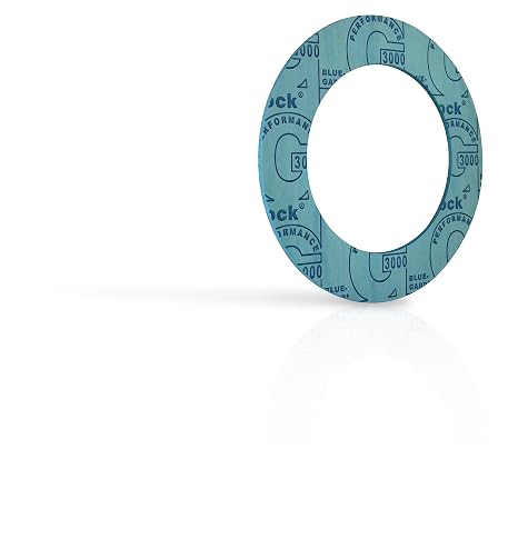 Garlock 37706-1104 Blue Aramid Fiber/Nitrile Binder Style 3000 Ring Gasket, 6.875" Length, 6.875" Width, 0.125" Thick, 4" Nominal Pipe Size, 150# Flange Class