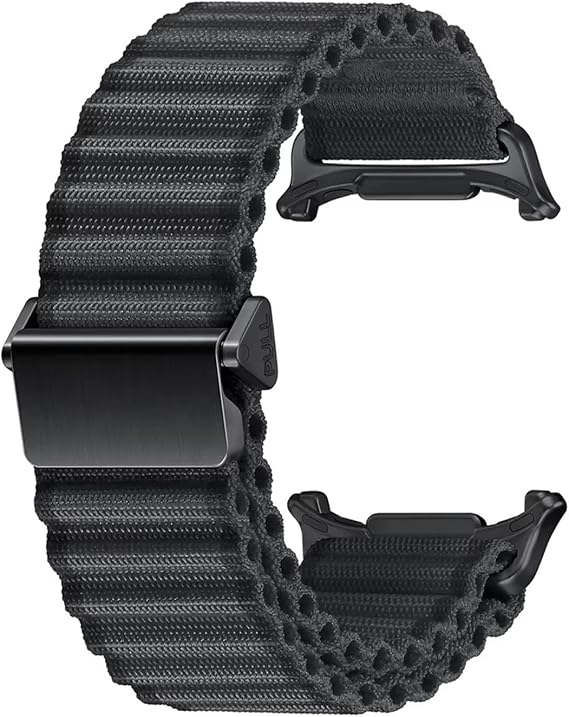 Microsonic Samsung Galaxy Watch Ultra 2025 için Kordon Alpine Loop Siyah [Galaxy Watch Ultra 2025 ile Uyumlu Kordon - Siyah]