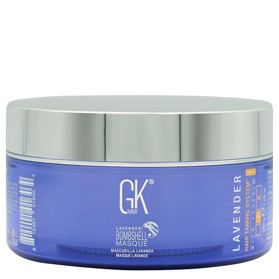 GK HAIR Global Keratin Lavender Bombshell Masque (7.05 Fl Oz/200 g) Semi-Permanent Long Lasting Hair Toning Color Pigments Moisturizing Styling and Coloring Mask for All Hair Types Unisex