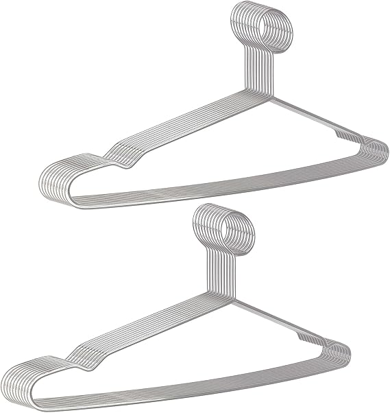 20 PCS Metal Hangers Anti-Theft Security Closed Loop Wire Hangers 16.5 Inch