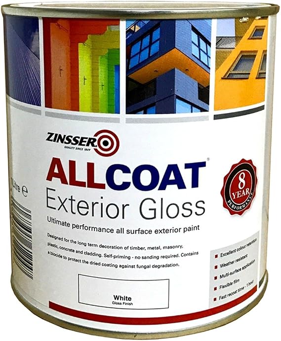 Zinsser Allcoat Exterior WB (Gloss Finish) Ready Mixed Colours 2.5 litre White