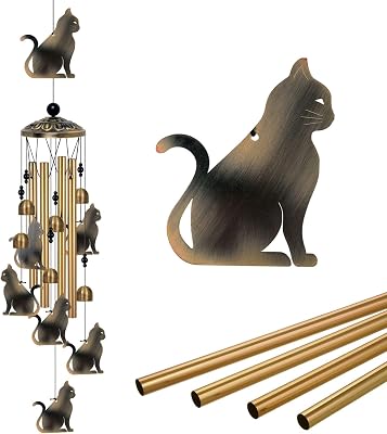 Bronze Cats Wind Chimes Decor, Mobile Blessing Wind Bells Decorate, Sympathy Wind Catcher, Memorial Gifts for Mom,Grandma,Woman HousewarmingOutsideIndoorHomeRoomPorchYardGarden Decoration
