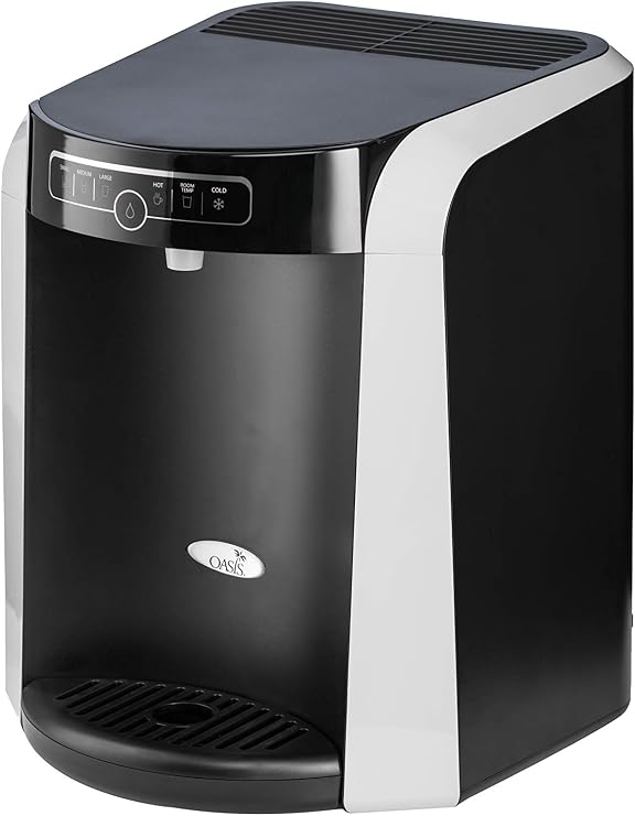 Oasis POU1ACTHSK Aquarius Countertop Plumbed Water Cooler, Dispenses Hot, Cold & Room Temp Water, Black