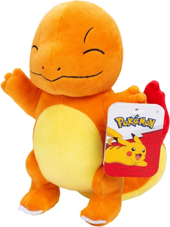 Pokemon 8" Charmander Plush - Officially Licensed Pokemon - Generation 1 Starter - Authentic Stuffed Animal Toy Figure - Easter Basket Stuffer Gift for Kids, Boys, Girls - 2+