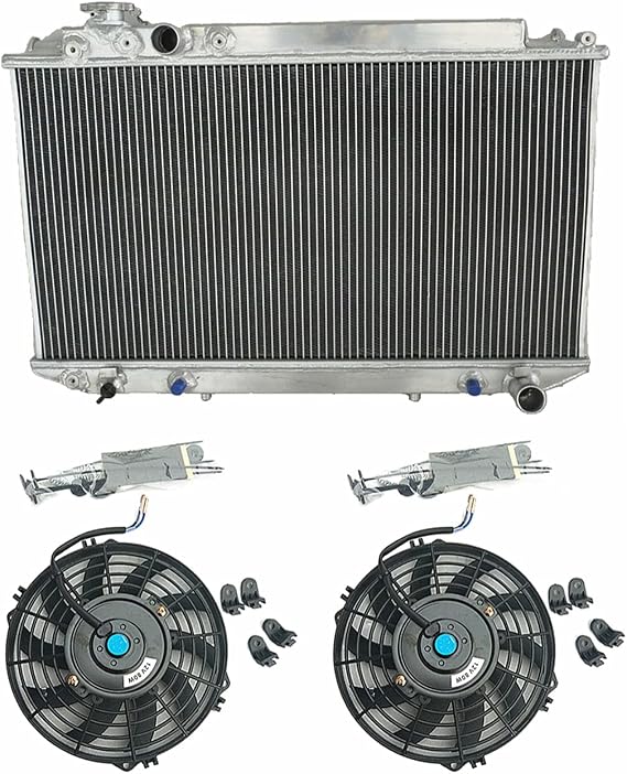 3 Rows Full Aluminum Radiator +2x Fans for 1989-1993 Toyota Cressida Mark II 2 MX83 7M-GE 3.0 Auto