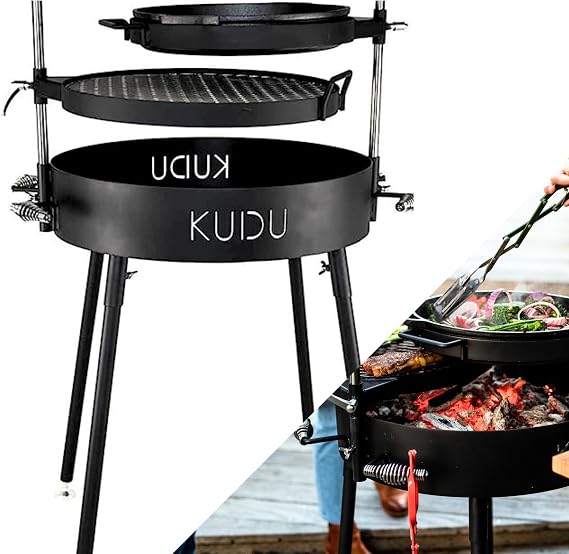 KUDU Grill - Open Fire BBQ Grilling System, Portable Charcoal Grills