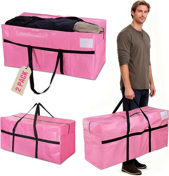 WORKPRO 2-Pack 66 Gallon Extra Large Moving Bag with Zipper & Carry Handles